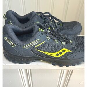 Saucony Excursion TR13 Mens Trail Running Shoes Black Neon Yellow Size 12